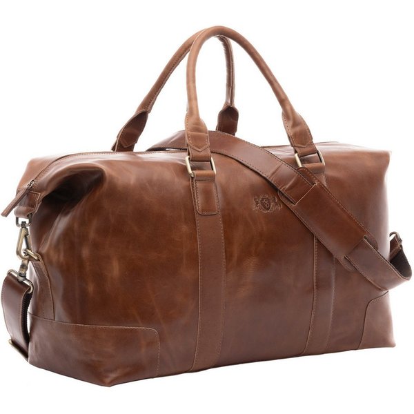 SID & VAIN Reisetasche echt Leder Weekender groß hell-braun JEREMY, Echtleder Reisegepäck für Damen & Herren, Sporttasche XL Hellbraun