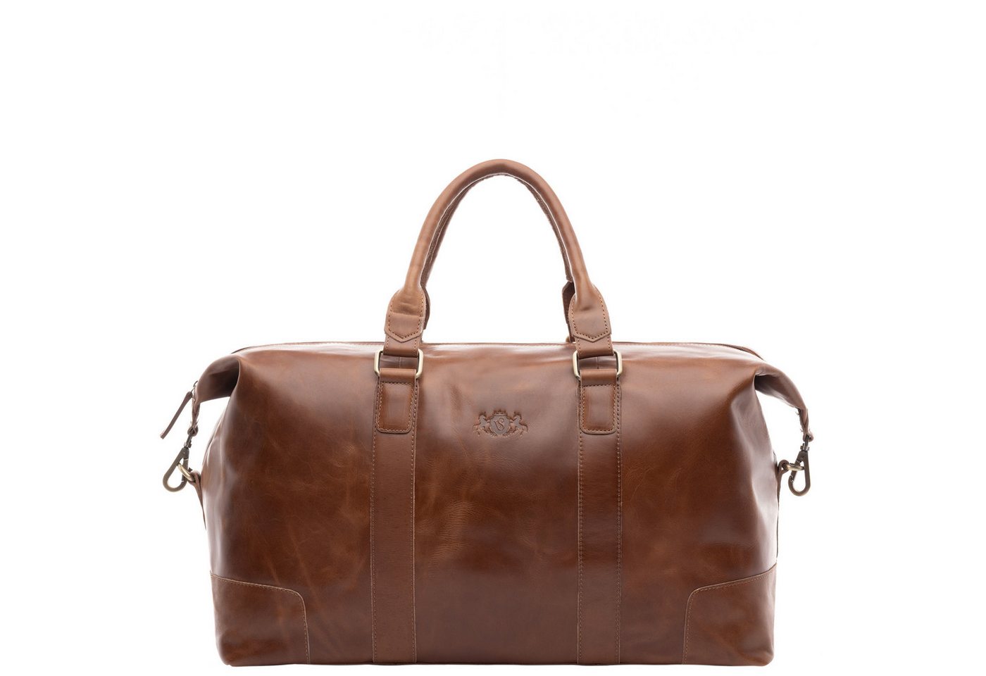 SID & VAIN Reisetasche echt Leder Weekender groß hell-braun JEREMY, Echtleder Reisegepäck für Damen & Herren, Sporttasche XL Hellbraun – Bild 4 von 5