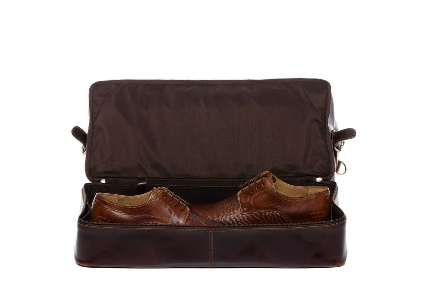 SID & VAIN Reisetasche echt Leder Weekender groß Ledertasche braun KINGSTON, Echtleder Reisegepäck für Damen & Herren, Sporttasche XL braun-cognac – Bild 3 von 5