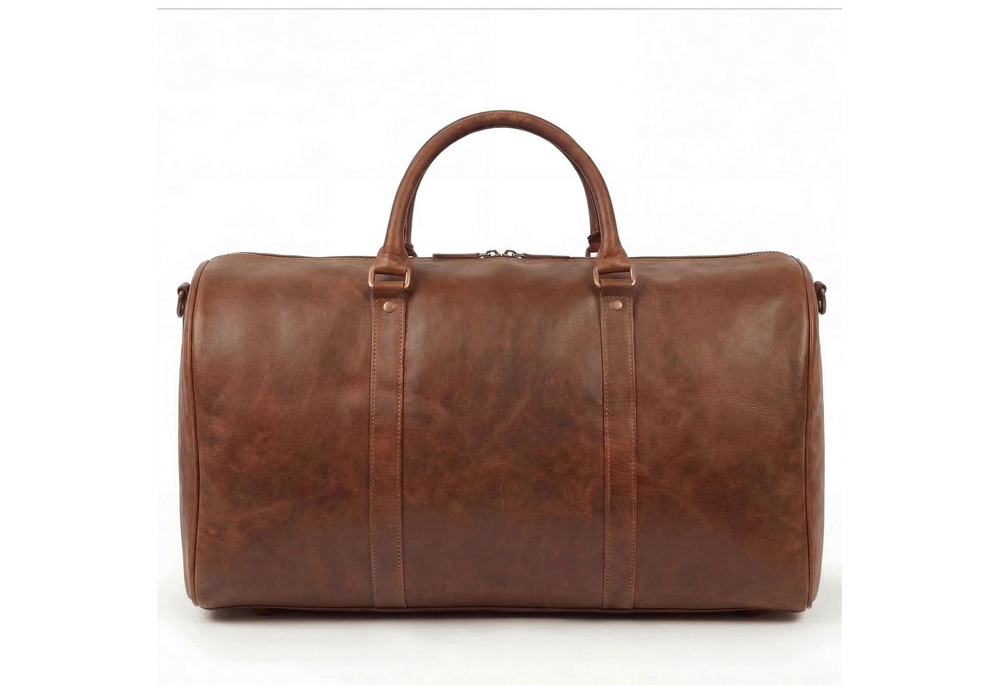 SID & VAIN Reisetasche echt Leder Weekender groß Ledertasche braun SKYLER mit Schuhfach, Echtleder Reisegepäck für Damen & Herren, Sporttasche XL Dunkelbraun – Bild 4 von 5