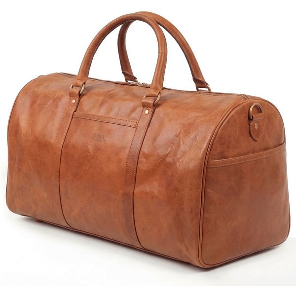 SID & VAIN Reisetasche echt Leder Weekender groß Ledertasche braun SKYLER, Echtleder Reisegepäck für Damen & Herren, Sporttasche XL Hellbraun