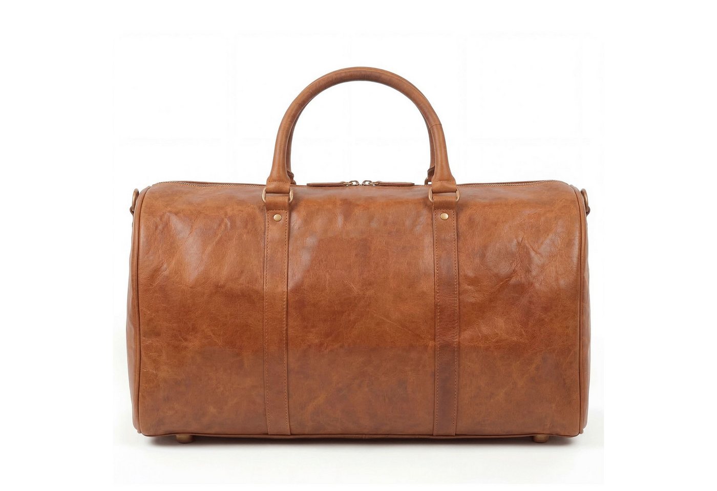 SID & VAIN Reisetasche echt Leder Weekender groß Ledertasche braun SKYLER, Echtleder Reisegepäck für Damen & Herren, Sporttasche XL Hellbraun – Bild 4 von 5