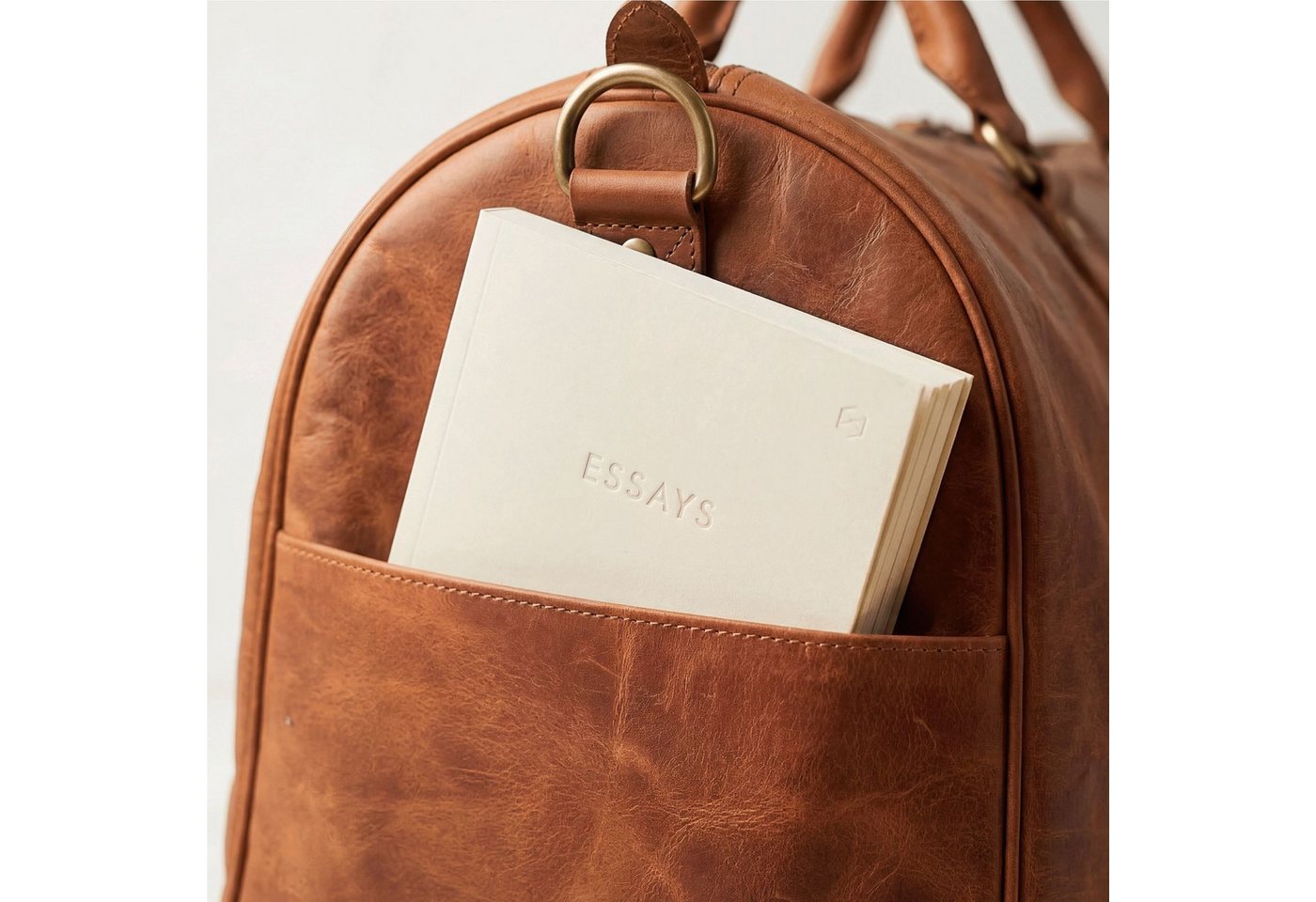 SID & VAIN Reisetasche echt Leder Weekender groß Ledertasche braun SKYLER, Echtleder Reisegepäck für Damen & Herren, Sporttasche XL Hellbraun – Bild 5 von 5