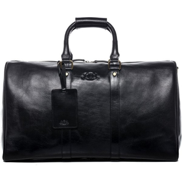 SID & VAIN Reisetasche echt Leder Weekender groß schwarz FRANKLIN, Echtleder Reisegepäck für Damen & Herren, Sporttasche XL schwarz