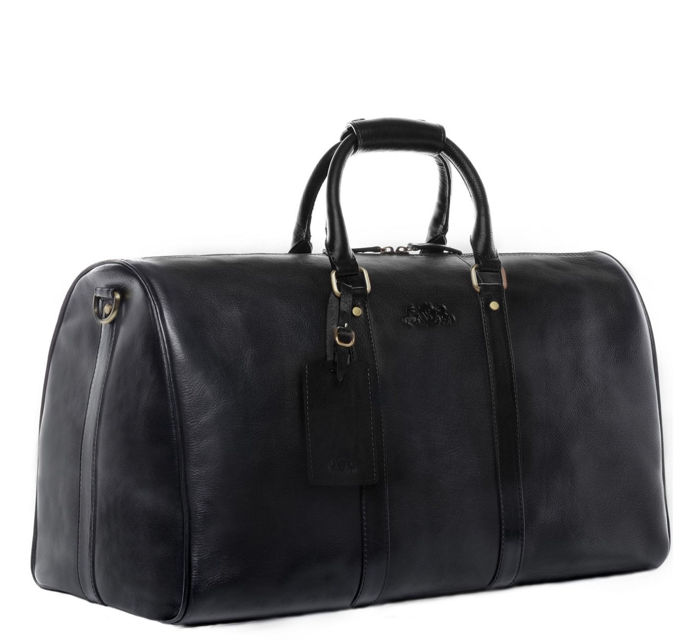 SID & VAIN Reisetasche echt Leder Weekender groß schwarz FRANKLIN, Echtleder Reisegepäck für Damen & Herren, Sporttasche XL schwarz – Bild 3 von 5