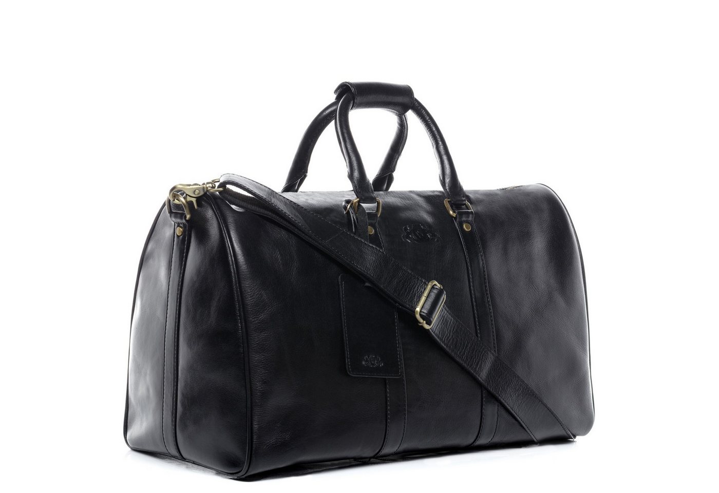SID & VAIN Reisetasche echt Leder Weekender groß schwarz FRANKLIN, Echtleder Reisegepäck für Damen & Herren, Sporttasche XL schwarz – Bild 4 von 5