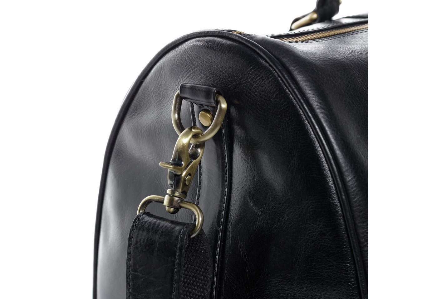 SID & VAIN Reisetasche echt Leder Weekender groß schwarz FRANKLIN, Echtleder Reisegepäck für Damen & Herren, Sporttasche XL schwarz – Bild 5 von 5