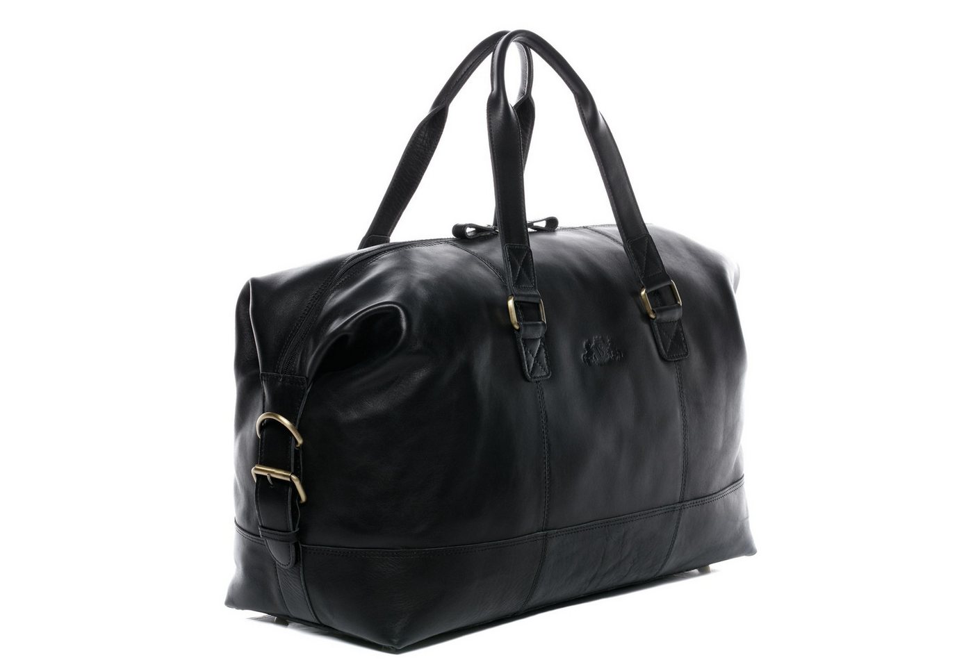SID & VAIN Reisetasche YALE Weekender groß Handgepäck echt Leder, Reisetasche Duffle Reisegepäck Sporttasche Herren Damen schwarz – Bild 2 von 5