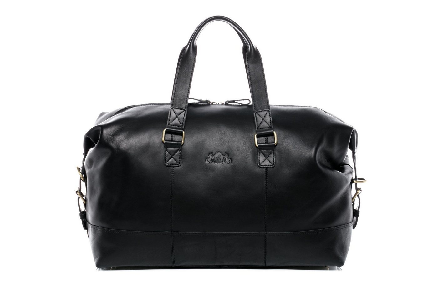 SID & VAIN Reisetasche YALE Weekender groß Handgepäck echt Leder, Reisetasche Duffle Reisegepäck Sporttasche Herren Damen schwarz – Bild 3 von 5