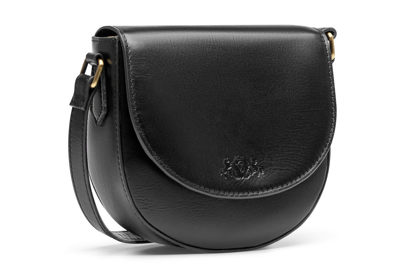 SID & VAIN Umhängetasche Umhängetasche Cross-Body Bag echt Leder Schultertasche schwarz, Ledertasche Umhängetasche & Schultertasche Damen Crossbody schwarz M – Bild 3 von 5