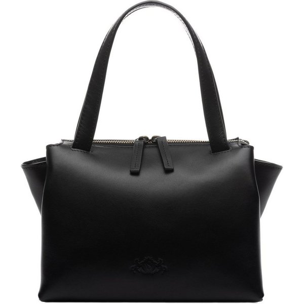 SID & VAIN Umhängetasche echt Leder Umhängetasche groß schwarz ATLANTA, Umhängetasche Echtleder Damen, Henkeltasche, Crossbody Bag schwarz