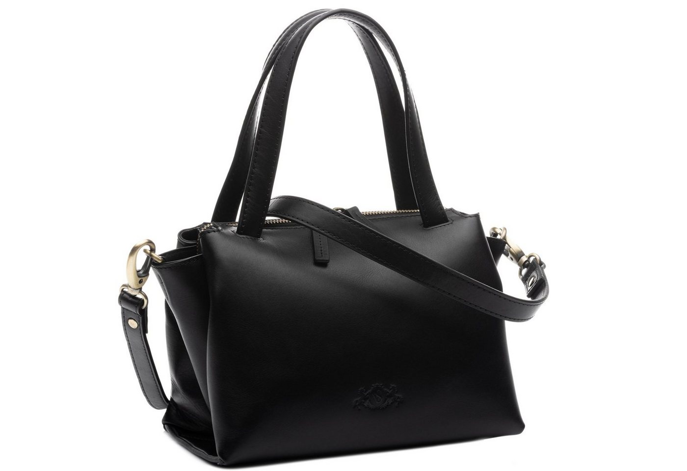 SID & VAIN Umhängetasche echt Leder Umhängetasche groß schwarz ATLANTA, Umhängetasche Echtleder Damen, Henkeltasche, Crossbody Bag schwarz – Bild 3 von 5