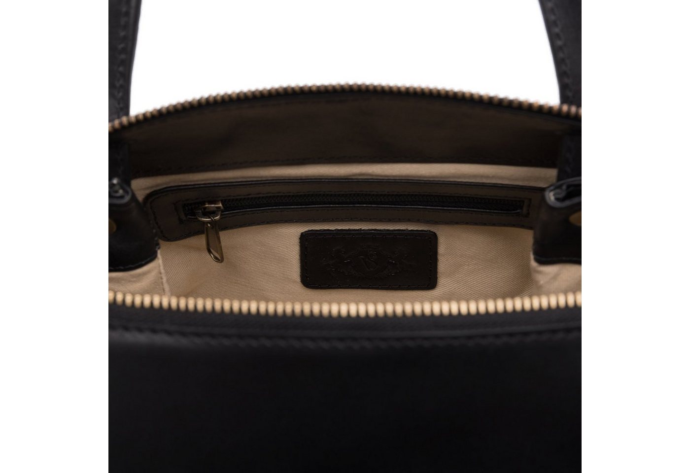 SID & VAIN Umhängetasche echt Leder Umhängetasche groß schwarz ATLANTA, Umhängetasche Echtleder Damen, Henkeltasche, Crossbody Bag schwarz – Bild 5 von 5