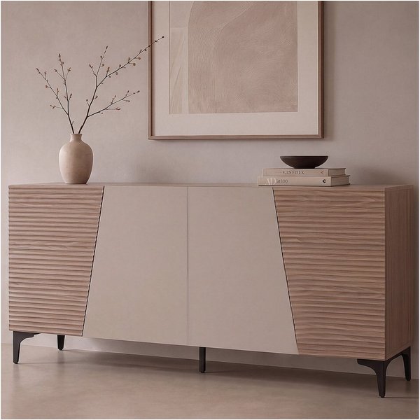 MCW Sideboard MCW-Q83-S, Dekorative Kombination aus strukturierten und glatten Fronten