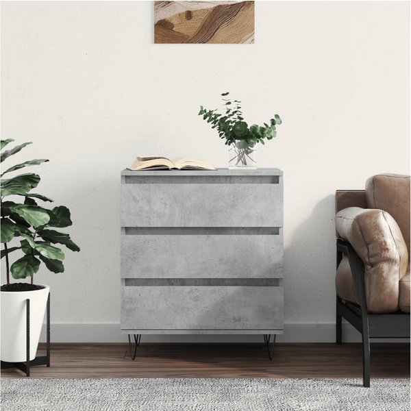 vidaXL Sideboard vidaXL Sideboard Betongrau 60x35x70 cm Holzwerkstoff