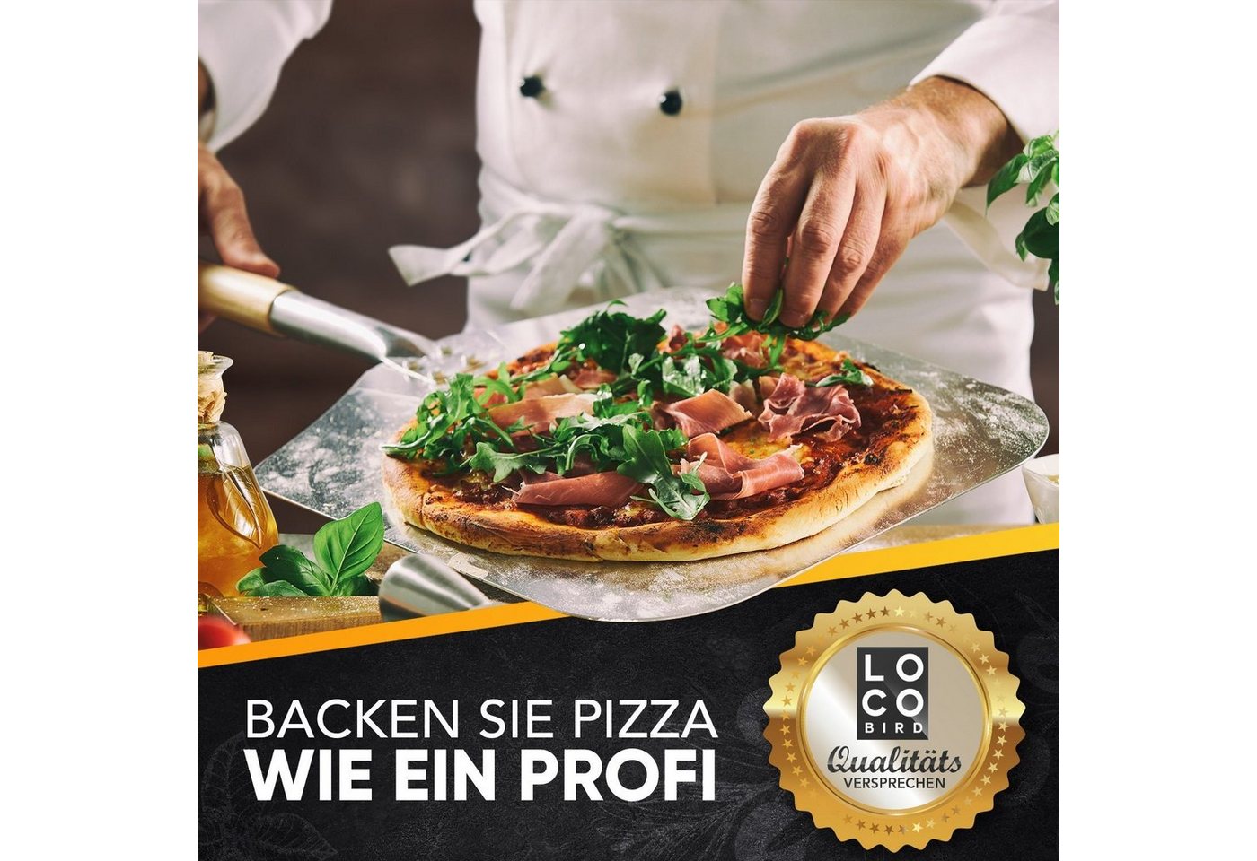 Sidorenko Pizzaschieber aus rostfreiem Aluminium, Pizzaheber mit abgerundeten Kanten – Bild 4 von 4