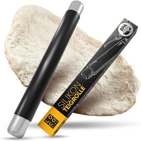 Sidorenko Teigroller Silikon Teigroller BPA freie - Nudelholz Silikon ohne Griffe, Teigrolle mit Antihaftbeschichtung - Backzubehör für Fondant Roller