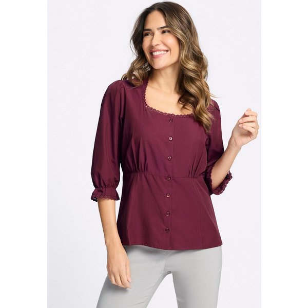 Sieh an! Klassische Bluse 3/4-Arm-Bluse