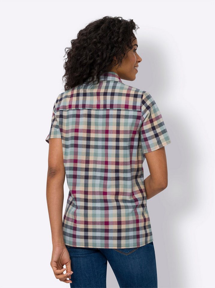 Sieh an! Klassische Bluse Karo-Bluse Kurzarm – Bild 2 von 4