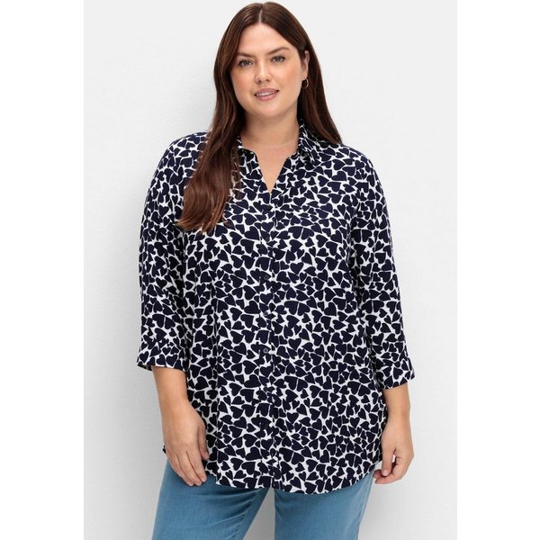 Sieh an! Klassische Bluse Longbluse 3/4-Arm