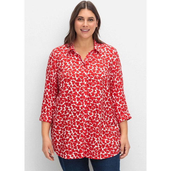 Sieh an! Klassische Bluse Longbluse 3/4-Arm