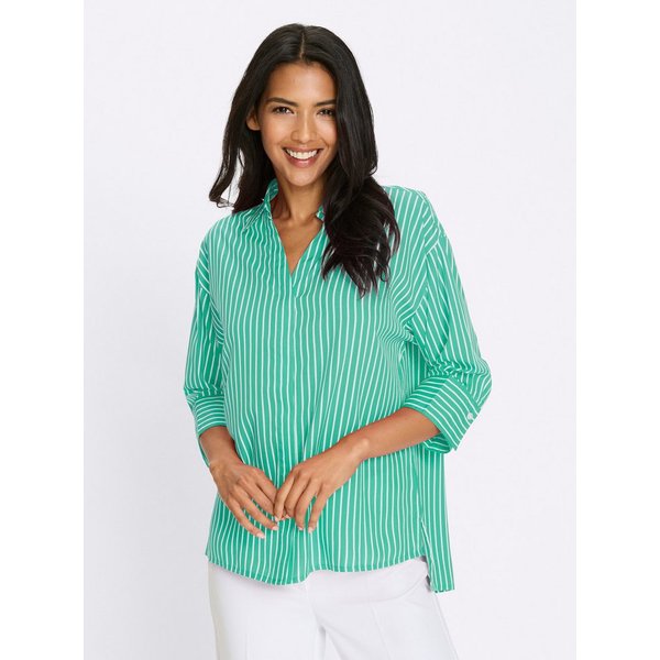 Sieh an! Klassische Bluse Longbluse 3/4-Arm