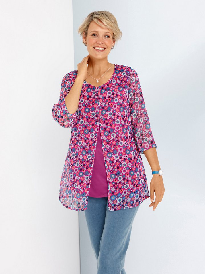 Sieh an! Klassische Bluse Longbluse 3/4-Arm – Bild 3 von 5