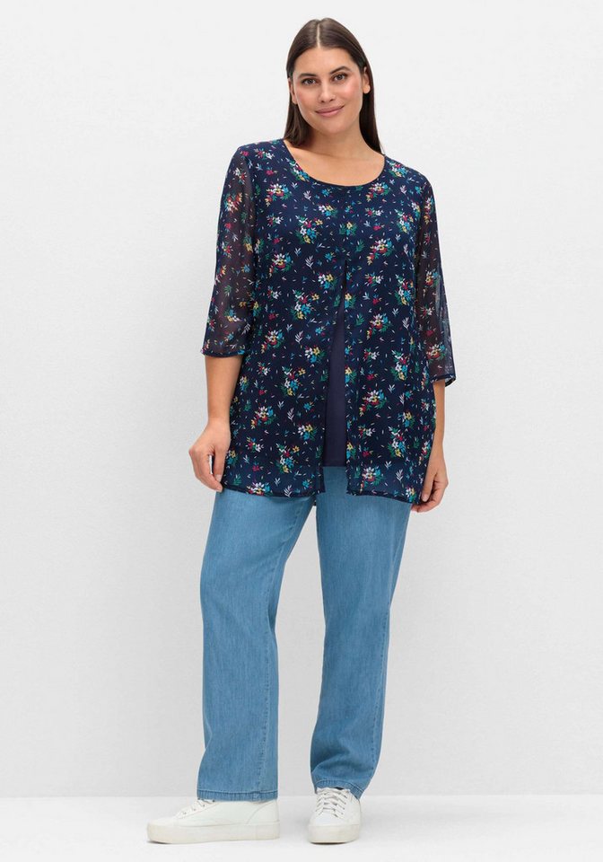 Sieh an! Klassische Bluse Longbluse 3/4-Arm – Bild 3 von 5