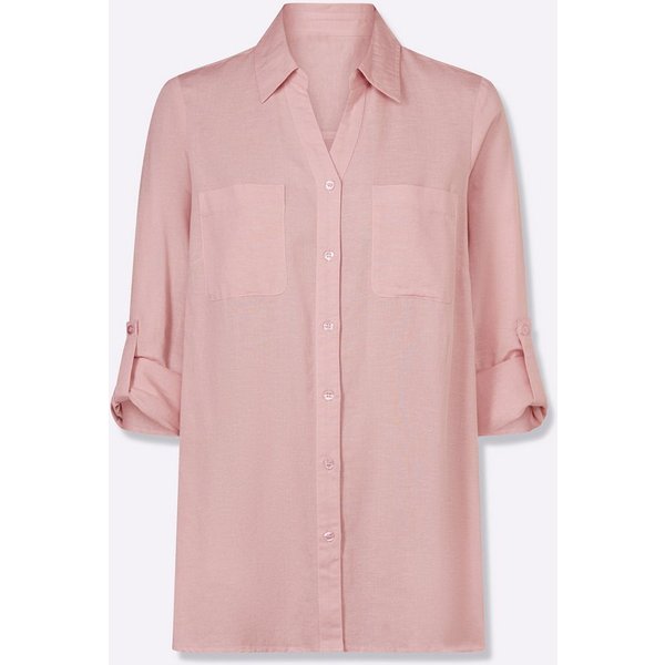 Sieh an! Klassische Bluse Longbluse Langarm