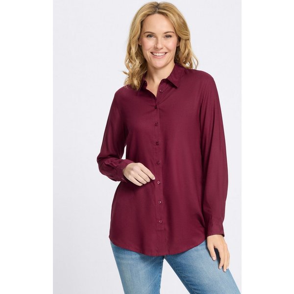 Sieh an! Klassische Bluse Longbluse Langarm