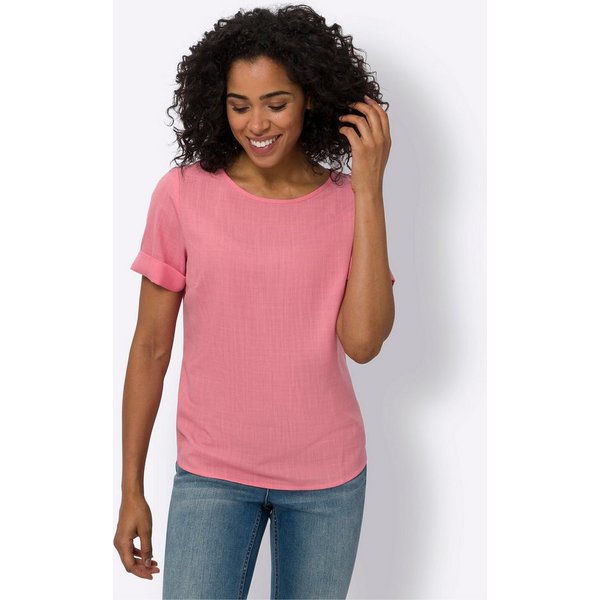 Sieh an! Klassische Bluse Schlupfbluse Kurzarm
