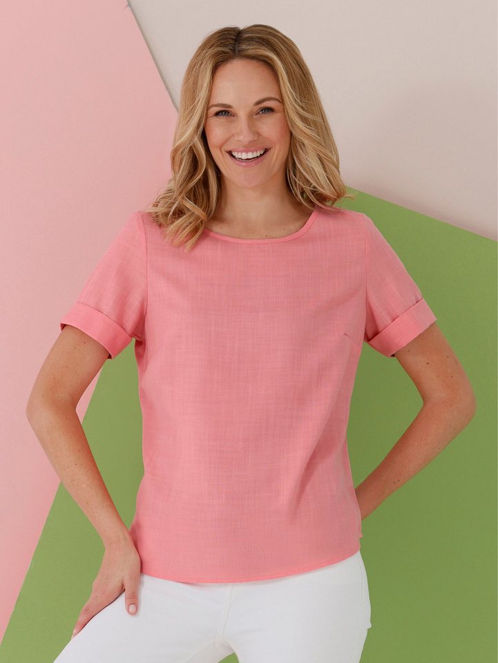 Sieh an! Klassische Bluse Schlupfbluse Kurzarm – Bild 3 von 4