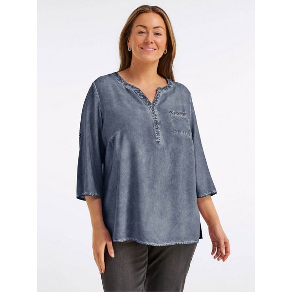Sieh an! Klassische Bluse Tunika 3/4-Arm