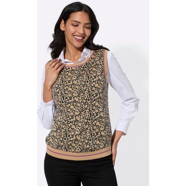 Sieh an! Pullunder Pullunder Ärmellos Jacquard