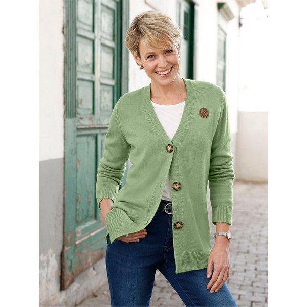 Sieh an! Strickjacke Cardigan Langarm Feinstrick