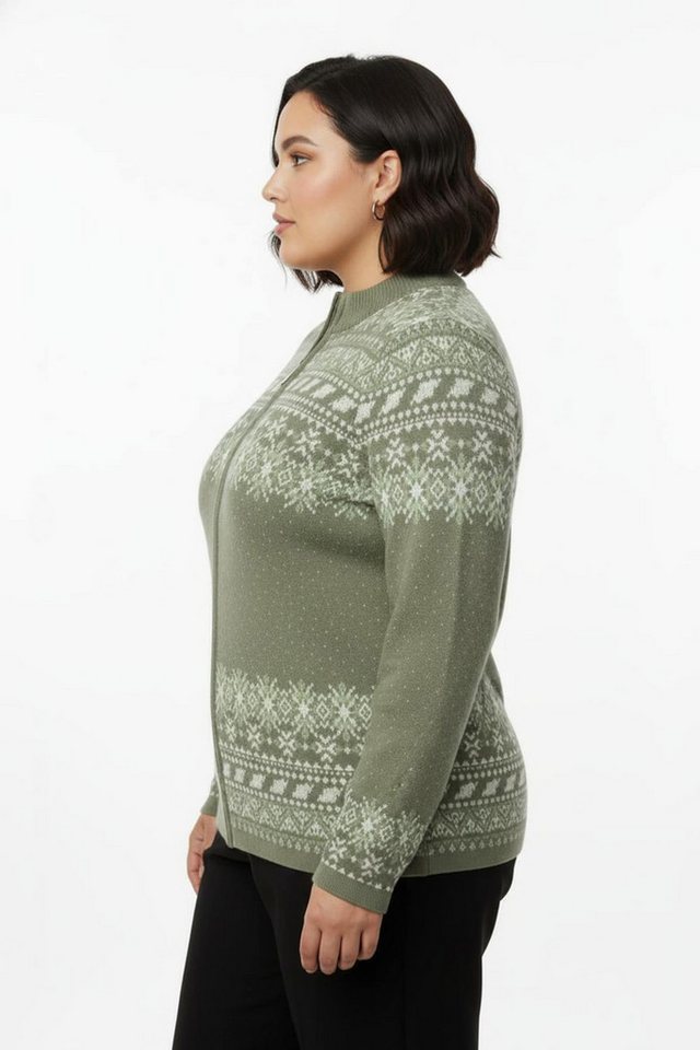 Sieh an! Strickjacke Jacquard-Strickjacke Langarm Jacquard – Bild 2 von 5