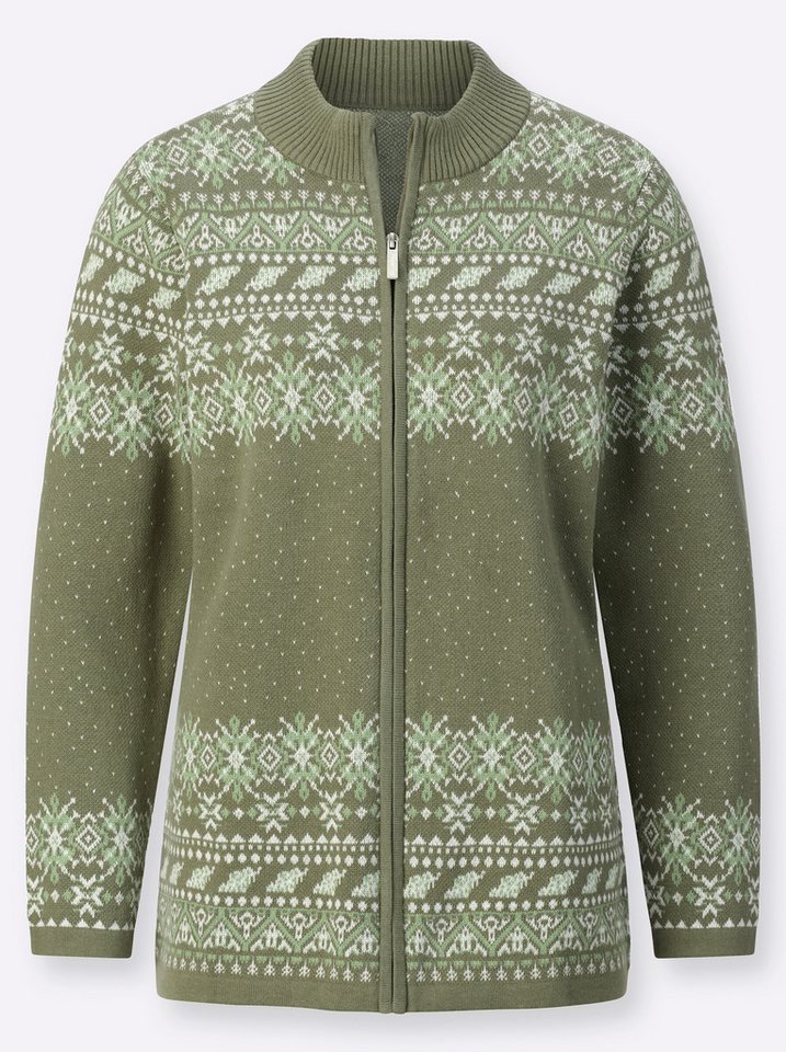 Sieh an! Strickjacke Jacquard-Strickjacke Langarm Jacquard – Bild 3 von 5