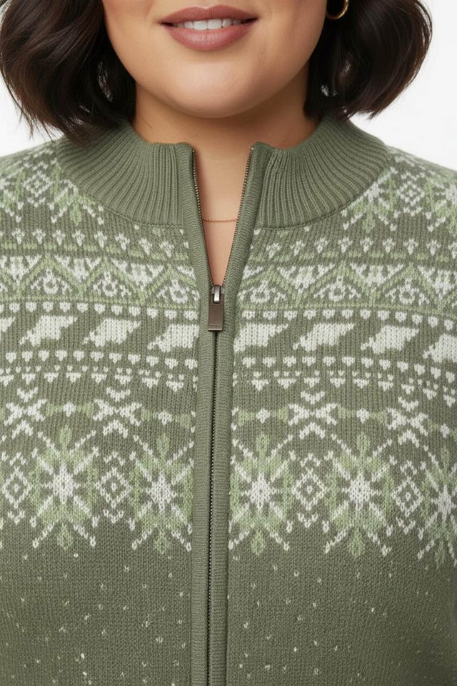 Sieh an! Strickjacke Jacquard-Strickjacke Langarm Jacquard – Bild 4 von 5