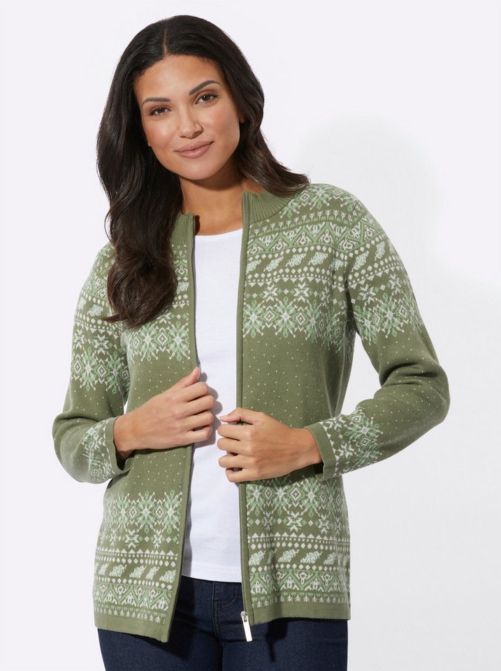 Sieh an! Strickjacke Jacquard-Strickjacke Langarm Jacquard – Bild 5 von 5