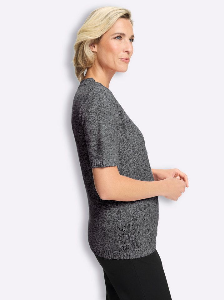 Sieh an! Strickjacke Strickjacke Kurzarm Ajourstrick – Bild 5 von 5