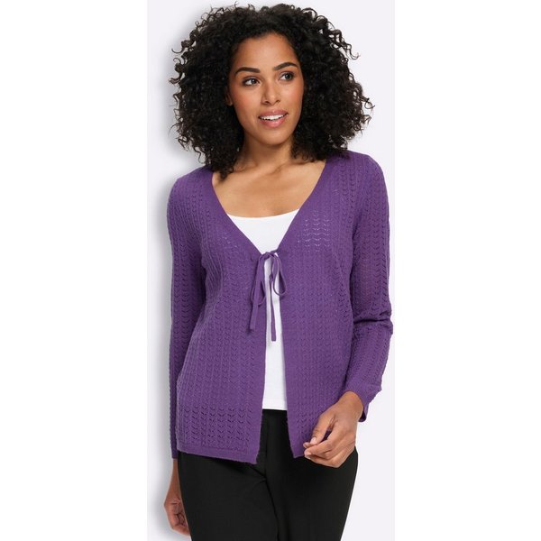 Sieh an! Strickjacke Strickjacke Langarm Ajourstrick