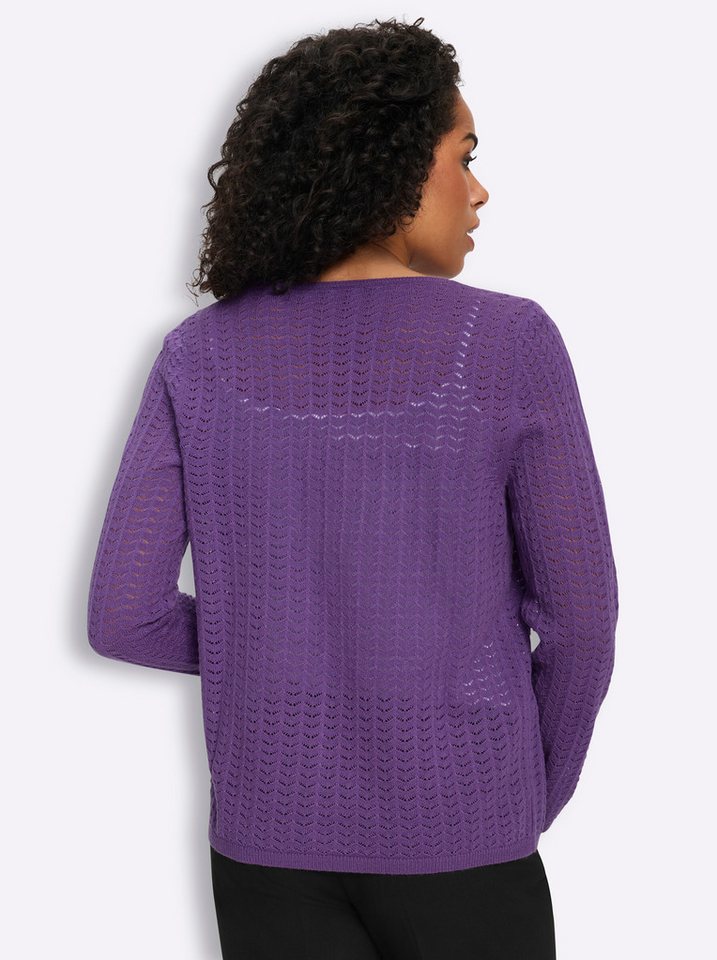 Sieh an! Strickjacke Strickjacke Langarm Ajourstrick – Bild 2 von 5
