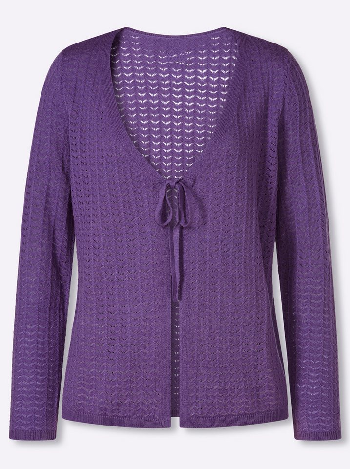 Sieh an! Strickjacke Strickjacke Langarm Ajourstrick – Bild 3 von 5