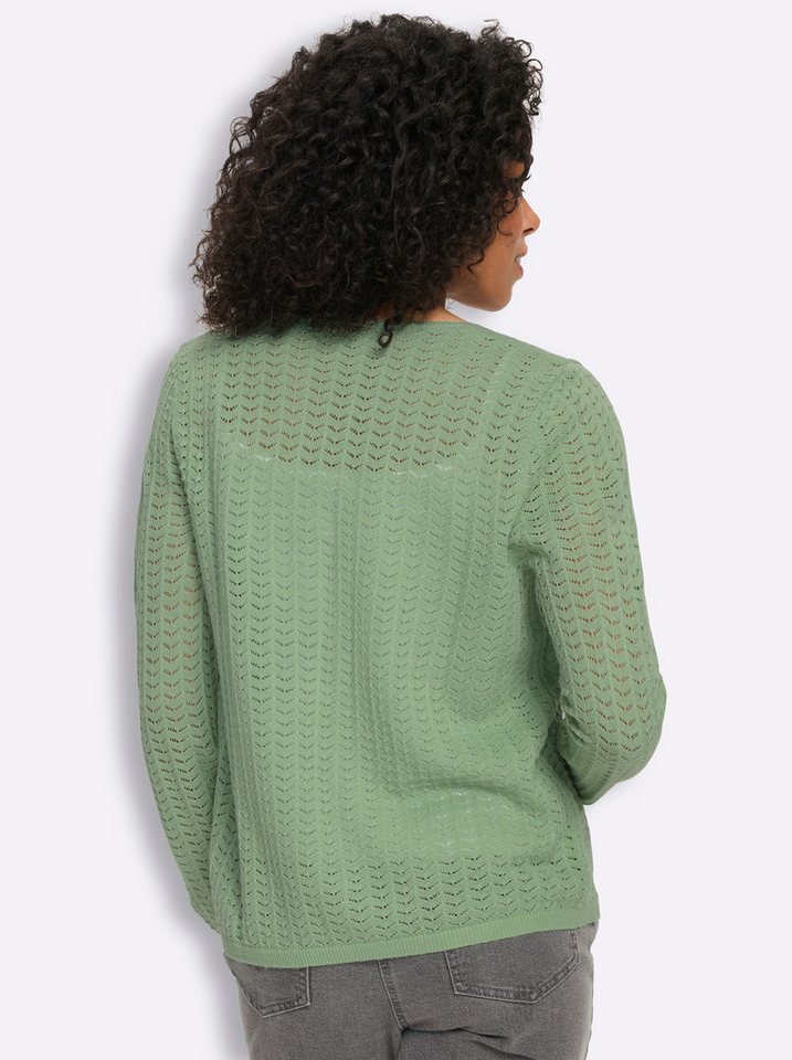 Sieh an! Strickjacke Strickjacke Langarm Ajourstrick – Bild 2 von 5