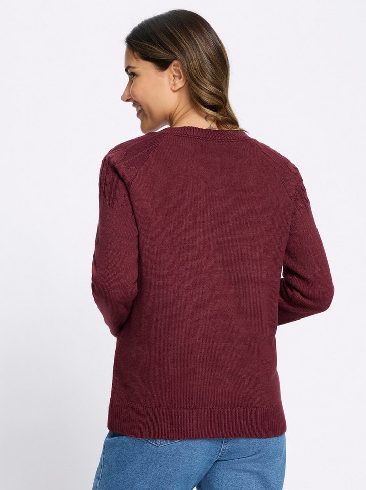 Sieh an! Strickjacke Strickjacke Langarm Feinstrick, Zopfmuster – Bild 2 von 5