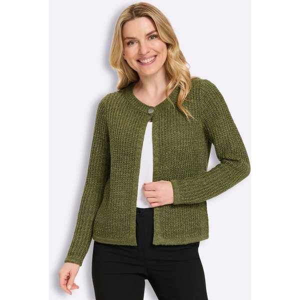 Sieh an! Strickjacke Strickjacke Langarm Grobstrick