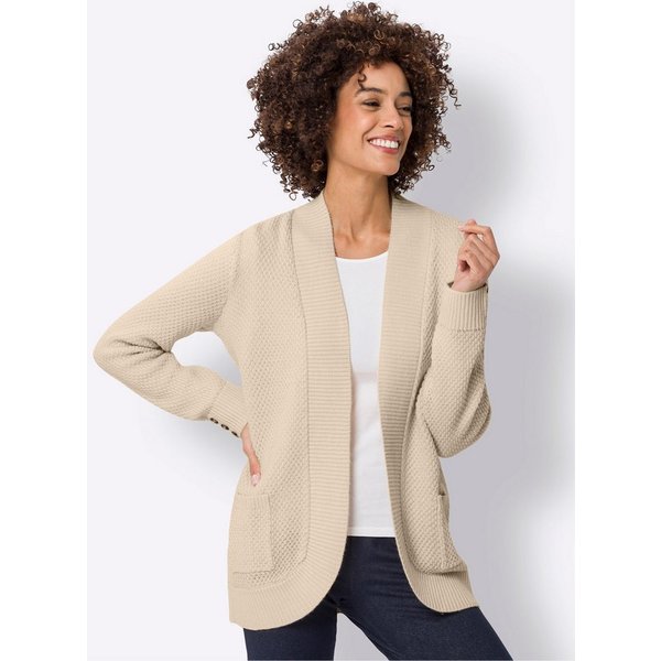Sieh an! Strickjacke Strickjacke Langarm Strukturstrick