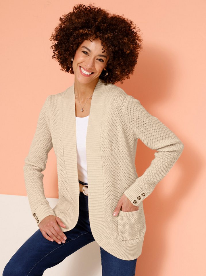 Sieh an! Strickjacke Strickjacke Langarm Strukturstrick – Bild 4 von 4