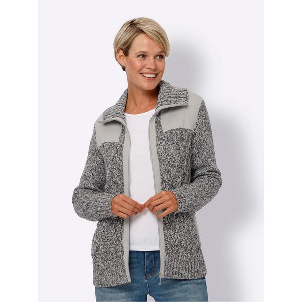 Sieh an! Strickjacke Strickjacke Langarm Zopfmuster
