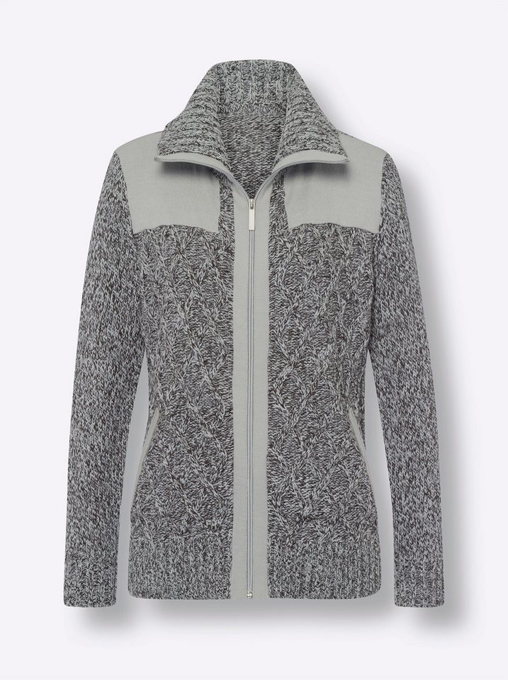 Sieh an! Strickjacke Strickjacke Langarm Zopfmuster – Bild 3 von 3